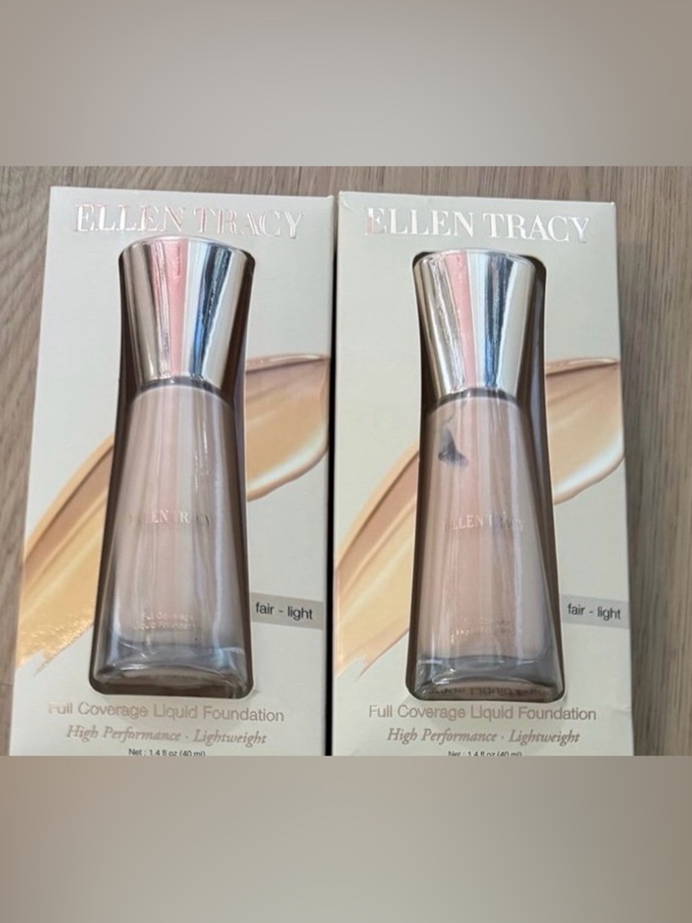 Ellen Tracy Full Coverage Liquid Foundation – Fair/Light – NEW – Lot of 2